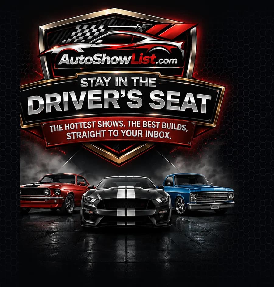 AutoShowList — stay in the driver's seat. The hottest shows and the best builds, straight to your inbox.