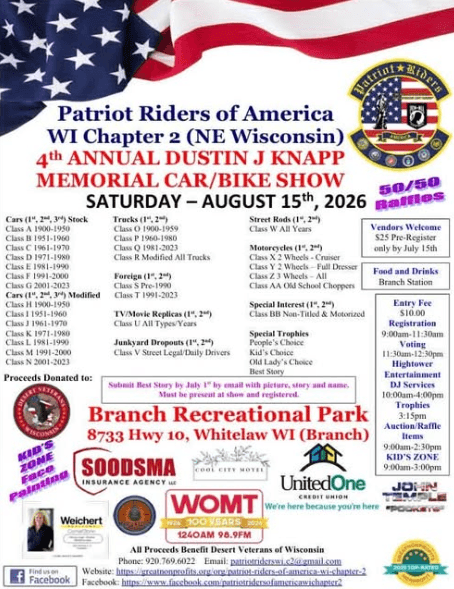 4th Annual Dustin J Knapp Memorial Car/Bike Show