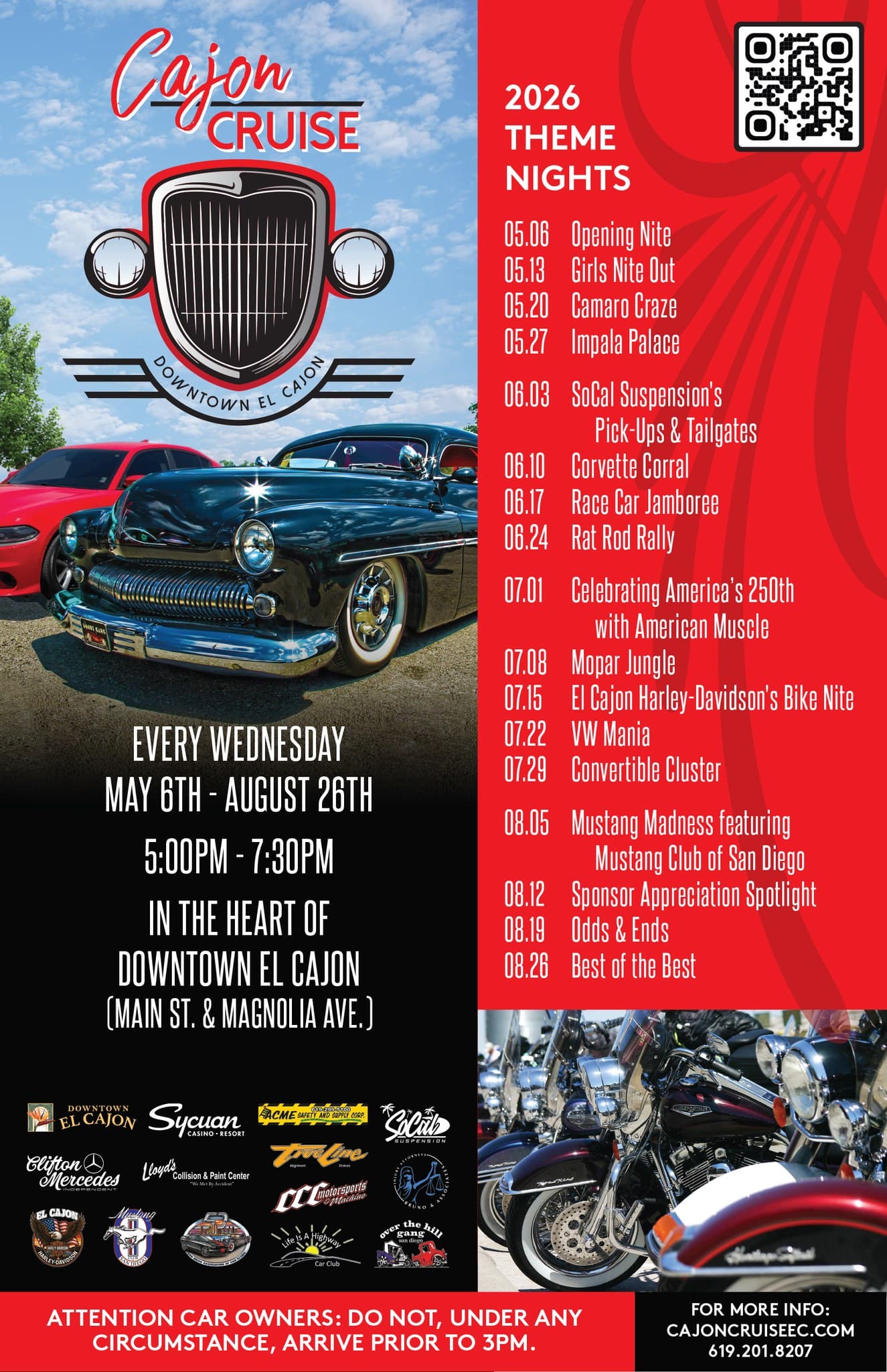 2026 Cajon Cruise Every Wednesday Theme