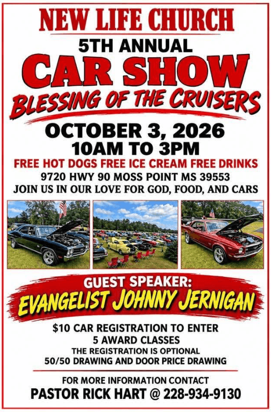 New Life Church 5th Annual Car Show: Blessing of the Cruisers