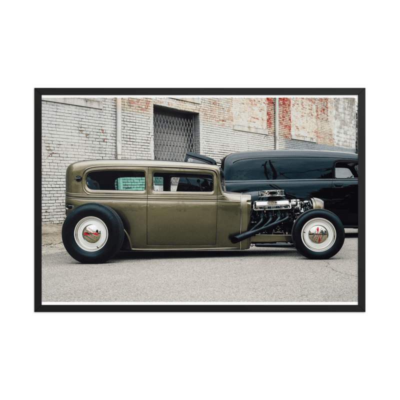 Olive Drab Model A – Exposed V8 Hot Rod