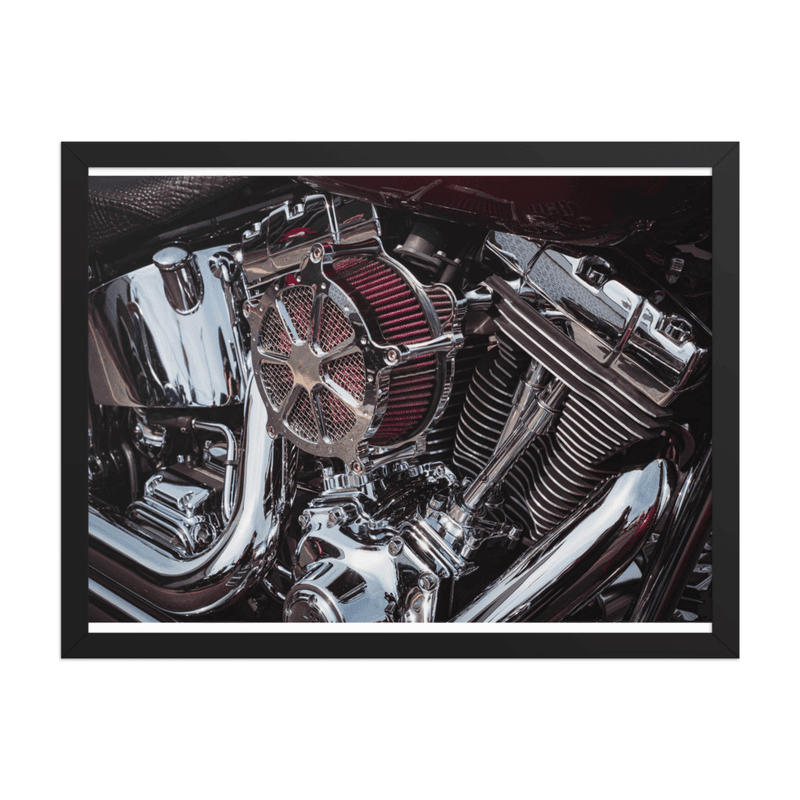 Chrome & Crimson – Harley Engine Close-Up