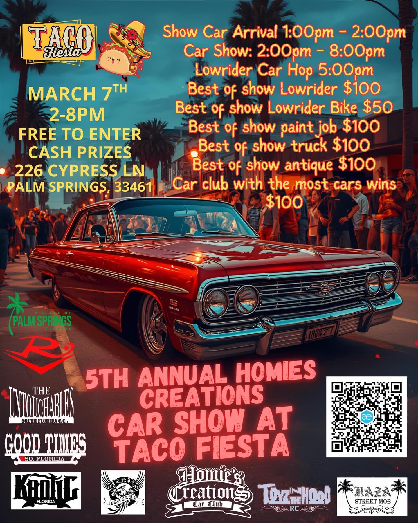 5th Annual Homies Creations Car Show at Taco Fiesta