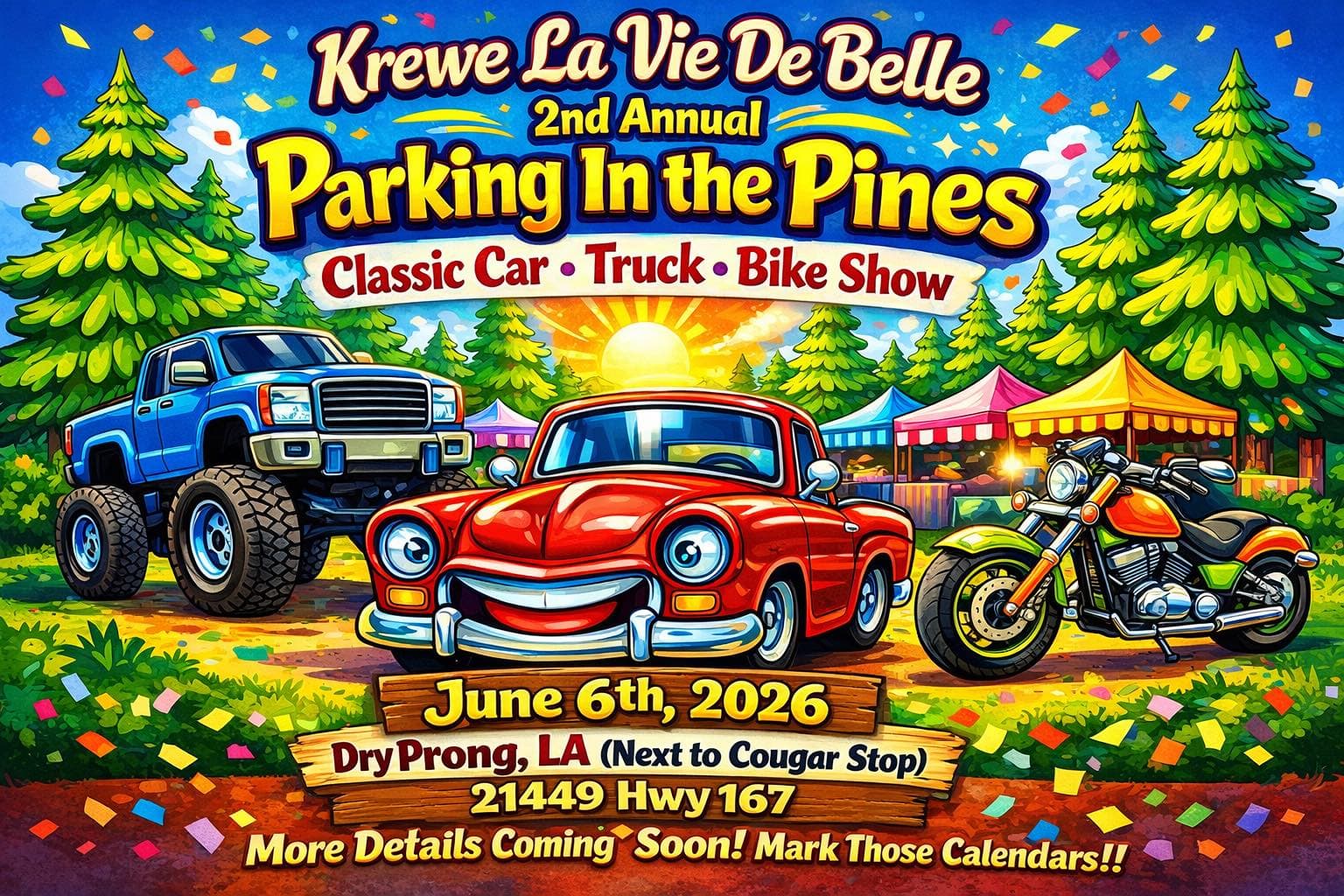 2nd Annual Parking In the Pines Car, Truck & Bike Show