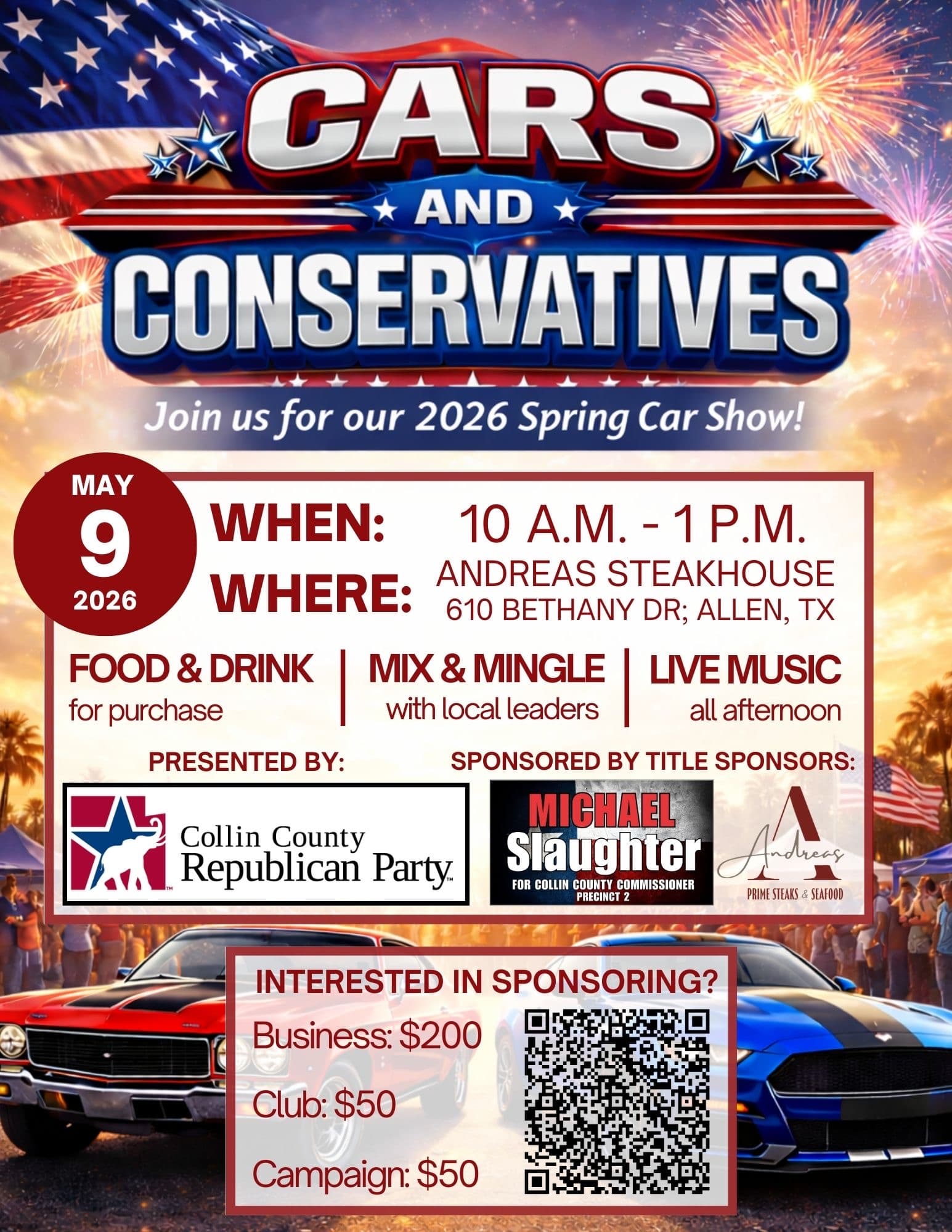 Cars and Conservatives: 2026 Spring Car Show