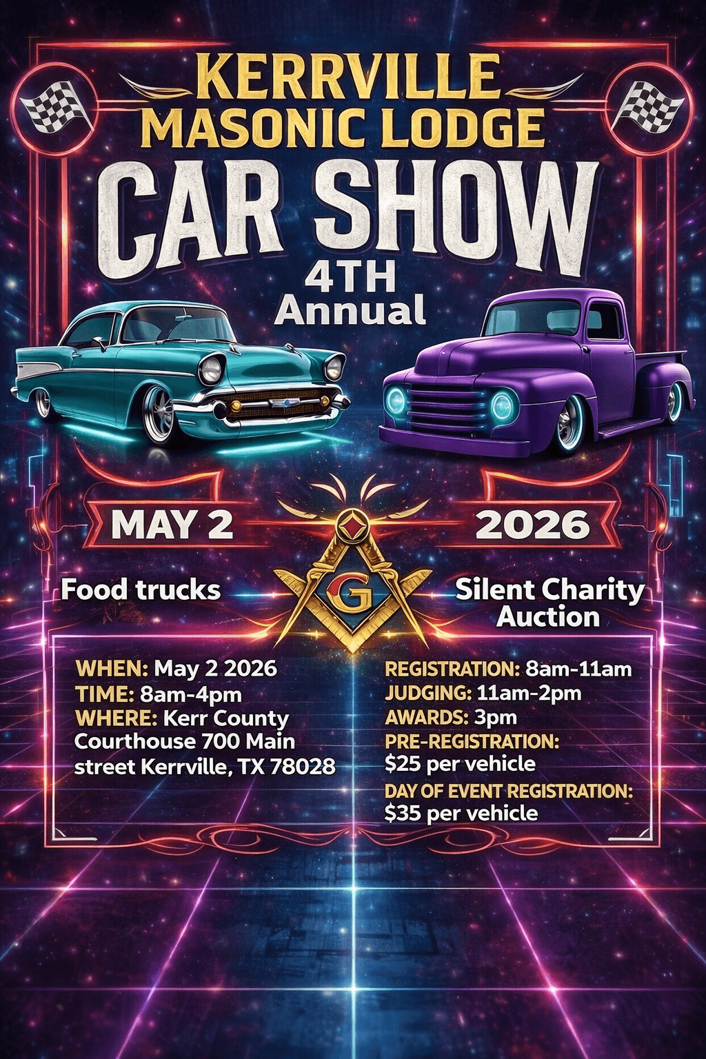 Kerrville Masonic Lodge #697 4th Annual Charity Car Show