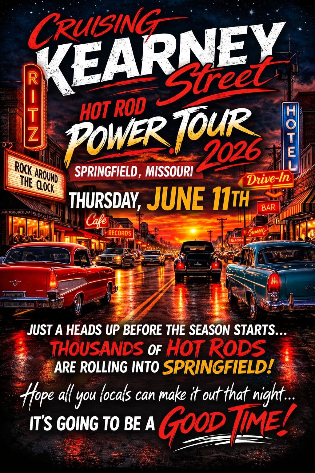 Cruising Kearney Street: Hot Rod Power Tour 2026