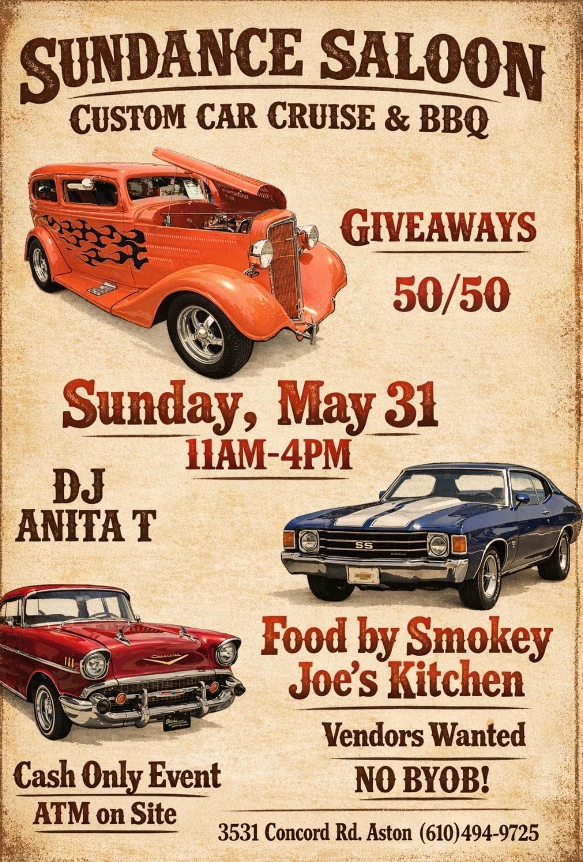 Sundance Saloon: Custom Car Cruise & BBQ